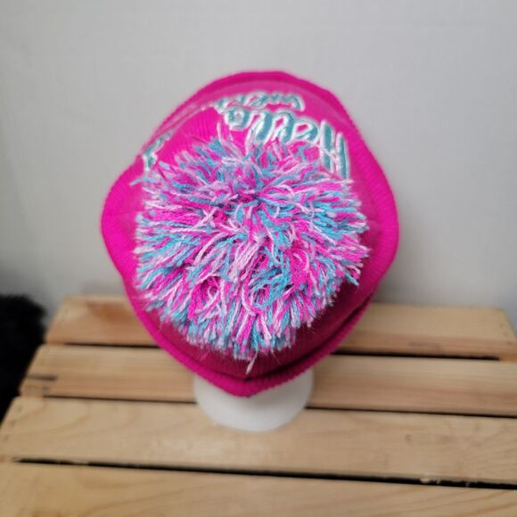 Shopkins Girls Pink Beanie w/ Pom Pom "Hello Weekend SPK" - Picture 6 of 9